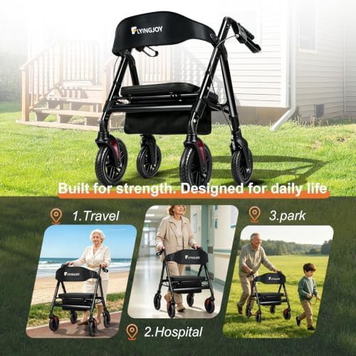 Aluminum bariatric heavy duty rollator 450lb — photo 3