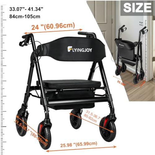 Aluminum bariatric heavy duty rollator 450lb — photo 4