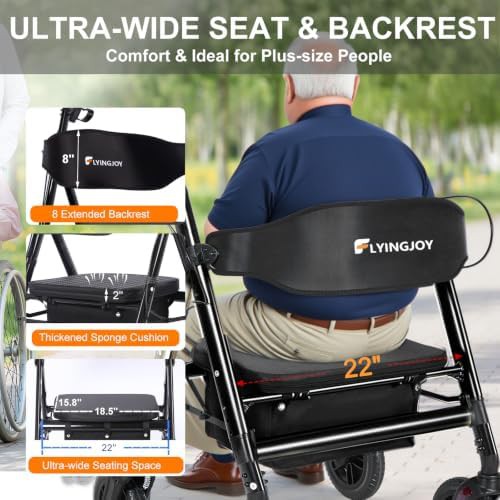 Aluminum bariatric heavy duty rollator 450lb — photo 5