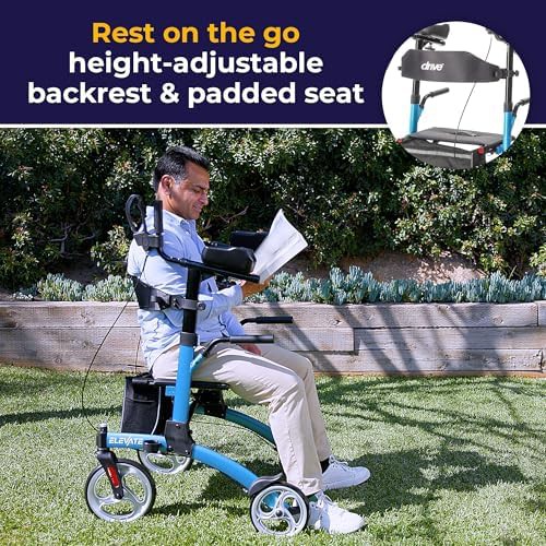 Blue elevate upright walker with armrests — photo 5