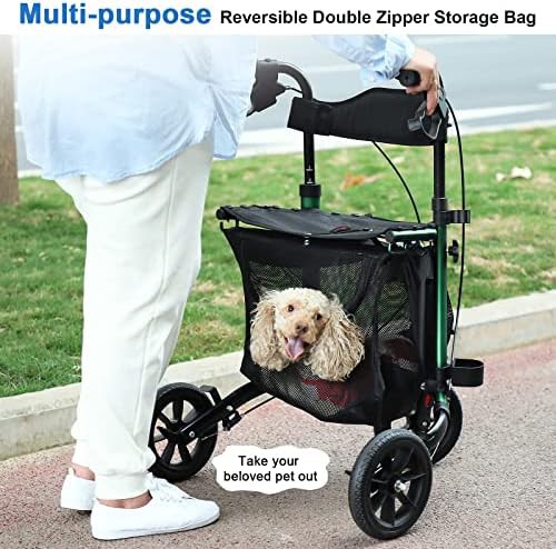 Green Three Wheel Aluminum Travel Walker — photo 5