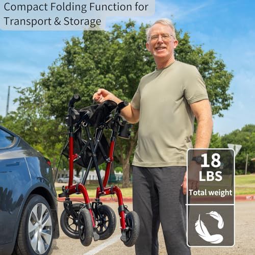 All terrain rollator with 10 inch wheels — photo 3