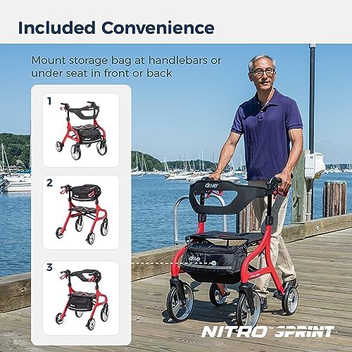 Petite red nitro sprint rollator — photo 4