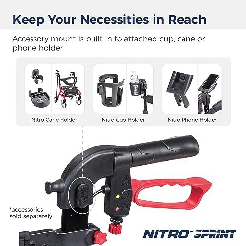 Petite red nitro sprint rollator — photo 5