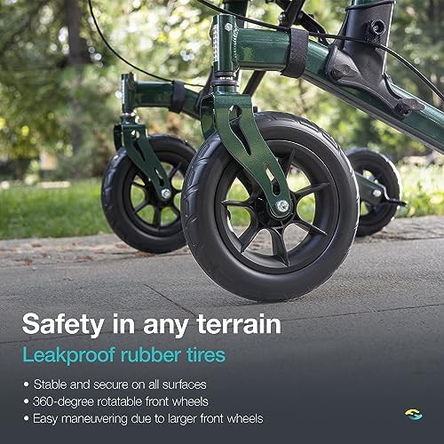 Upright Foldable Walker with Rubber Tires — photo 3