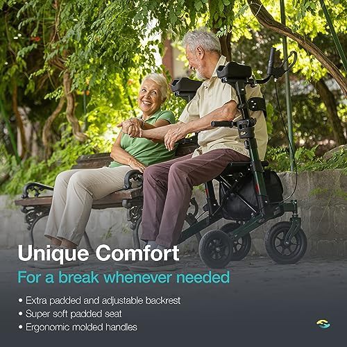 Upright Foldable Walker with Rubber Tires — photo 4