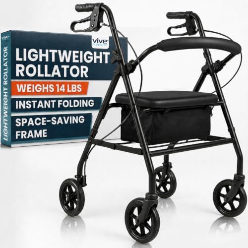 Aluminum easy drive rollator for adults