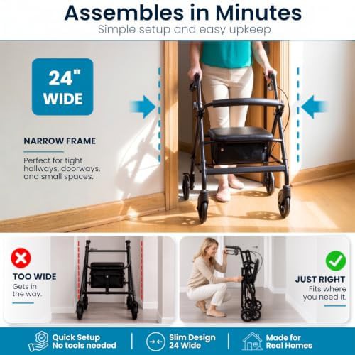 Aluminum easy drive rollator for adults — photo 3