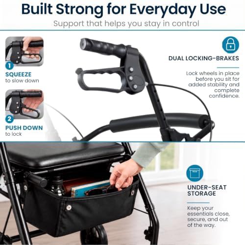 Aluminum easy drive rollator for adults — photo 4