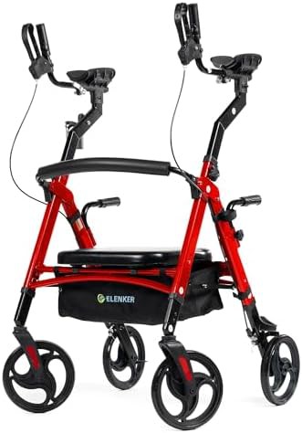 Red heavy duty upright bariatric walker