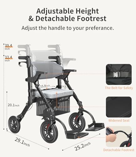 Hybrid Walker and Wheelchair Combo in Blue — photo 5