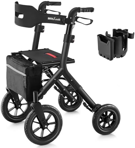 Black Tall Adjustable All Terrain Rollator