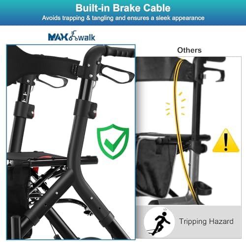 Black Tall Adjustable All Terrain Rollator — photo 4