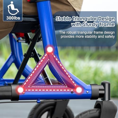 Foldable rollator with ten inch wheels — photo 3