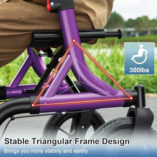 All Terrain Rollator Walker with Dual Brakes — photo 3