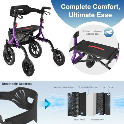 All Terrain Rollator Walker with Dual Brakes — photo 5
