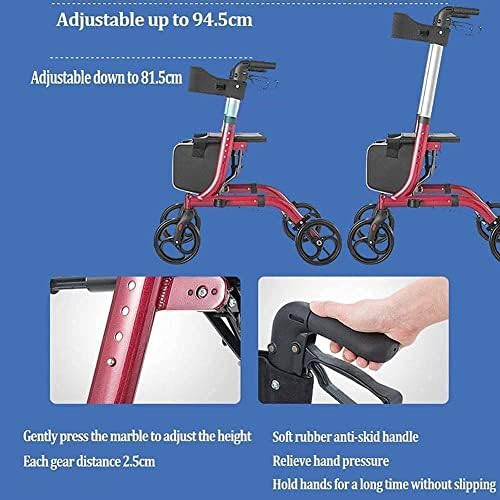 Black steel upright folding rollator — photo 4