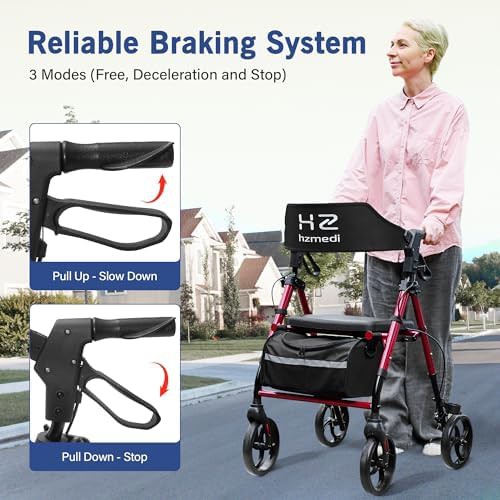 All terrain foldable rollator with arc seat — photo 4