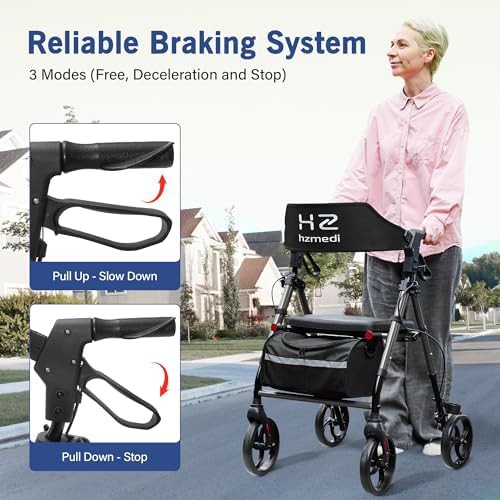 Grey eight inch wheel rollator walker — photo 4