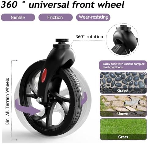 Purple rollator with eight inch wheels — photo 4