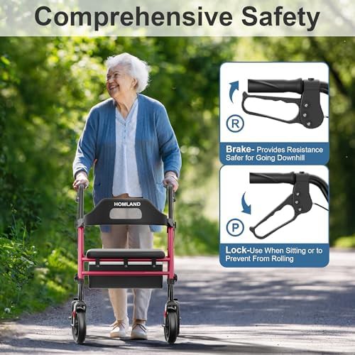 Foldable rollator with sixteen inch enlarged seat — photo 4