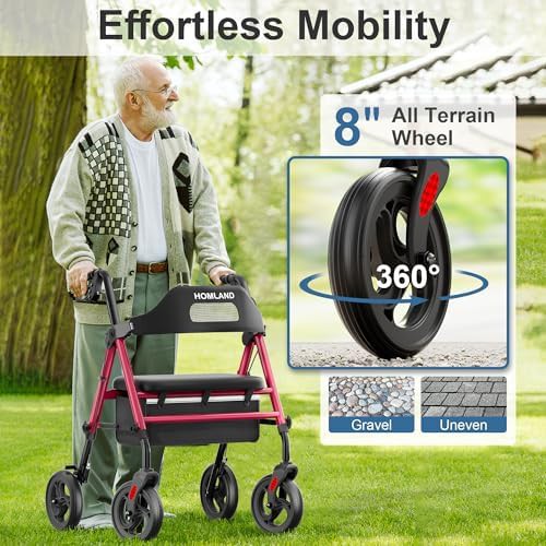 Foldable rollator with sixteen inch enlarged seat — photo 5