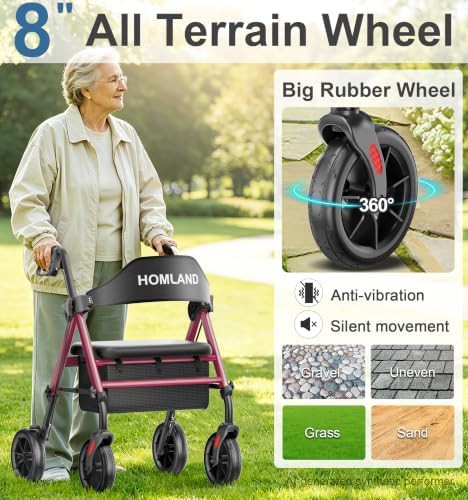 Lightweight aluminum rollator with seventeen pound frame — photo 3