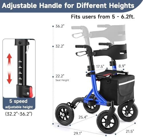Foldable All Terrain Walker with Ten Inch Wheels — photo 4