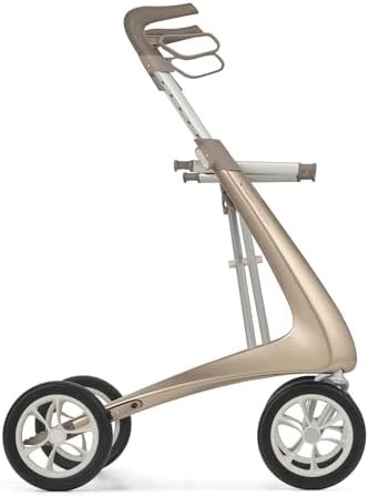Lightweight four wheel seated rolling walker
