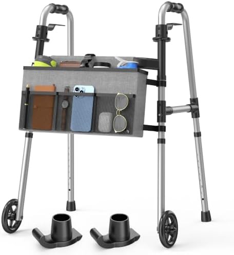 Lightweight aluminum walker with basket and skis