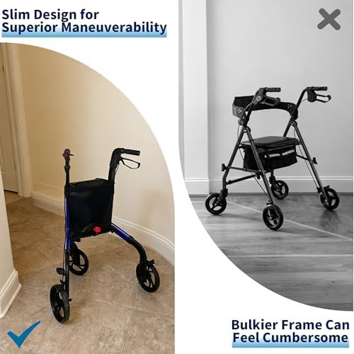 Three Wheel Aluminum Mobility Walker — photo 3