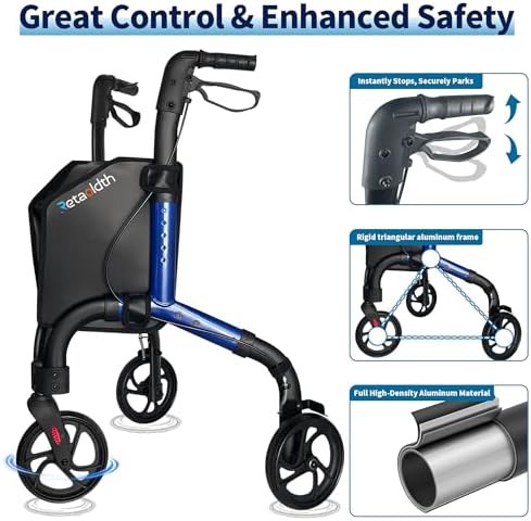 Three Wheel Aluminum Mobility Walker — photo 4