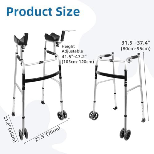 Upright Aluminum Walker with Forearm Supports — photo 4