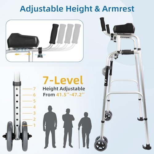 Upright Aluminum Walker with Forearm Supports — photo 5