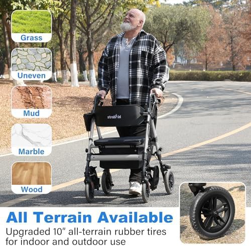 Heavy duty rollator and wheelchair combo — photo 3