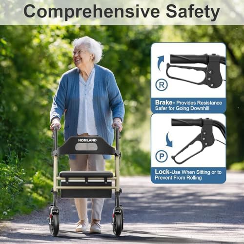 Foldable rollator with sixteen inch seat width — photo 4