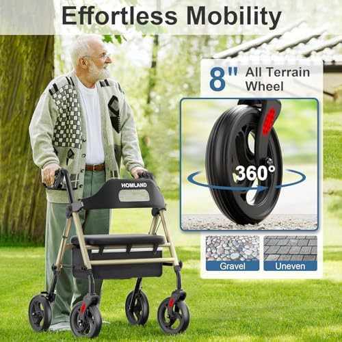 Foldable rollator with sixteen inch seat width — photo 5