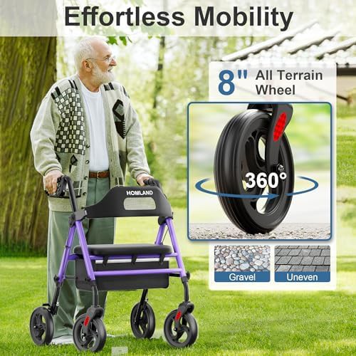 Rollator with enlarged seat and three fifty capacity — photo 4