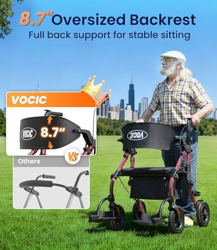 Wide seat walker and wheelchair combo in black — photo 3