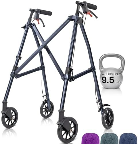 Compact folding walker for seniors