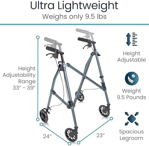 Lightweight narrow indoor folding walker — photo 4