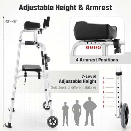 Upright platform walker with arm supports — photo 3