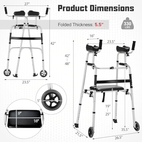 Upright platform walker with arm supports — photo 5