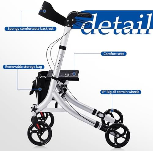 Senior rollator with padded seat and backrest — photo 4