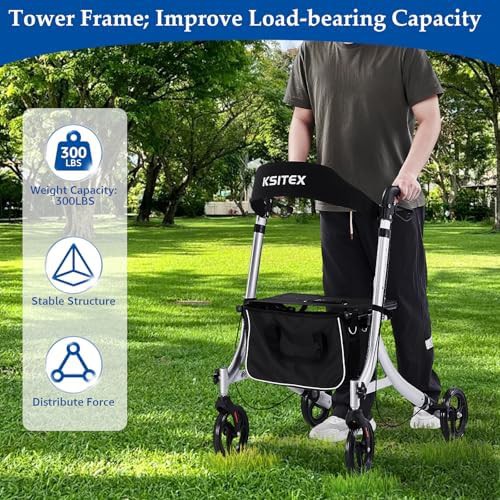 Senior rollator with padded seat and backrest — photo 5