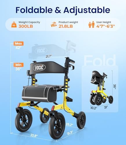 Red Heavy Duty Outdoor Rollator Walker — photo 4