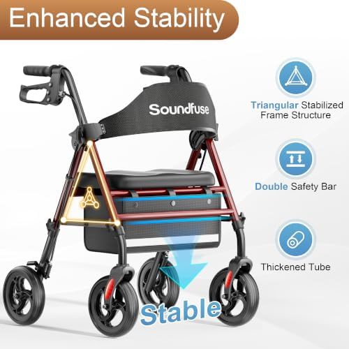 Heavy duty walker with sixteen inch arc seat — photo 3