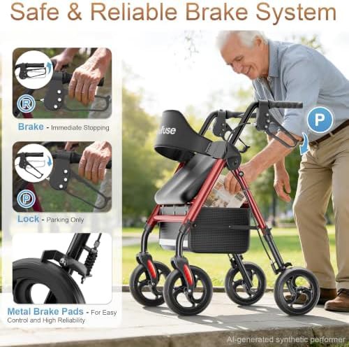 Heavy duty walker with sixteen inch arc seat — photo 4