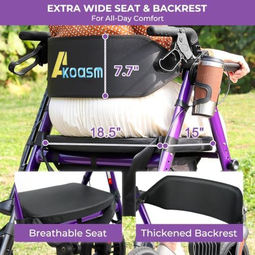 Extra wide rollator with padded seat — photo 3