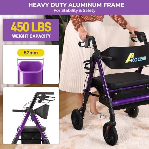 Extra wide rollator with padded seat — photo 4